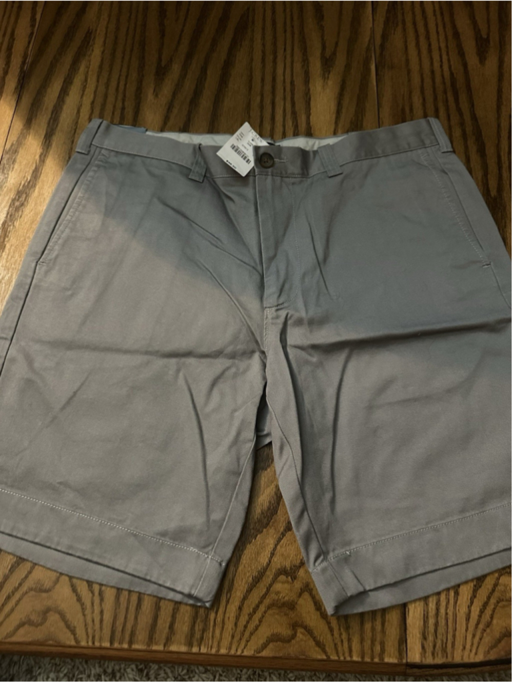 J.CREW Gramercy Gray Chino Shorts 9" Inseam Flat Front Pockets Button H5018